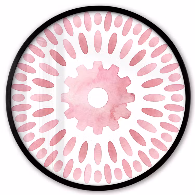 Abstract - Vormen - Patroon - Aquarel - Roze Fotolijst rond zonder passe partout klein -3d