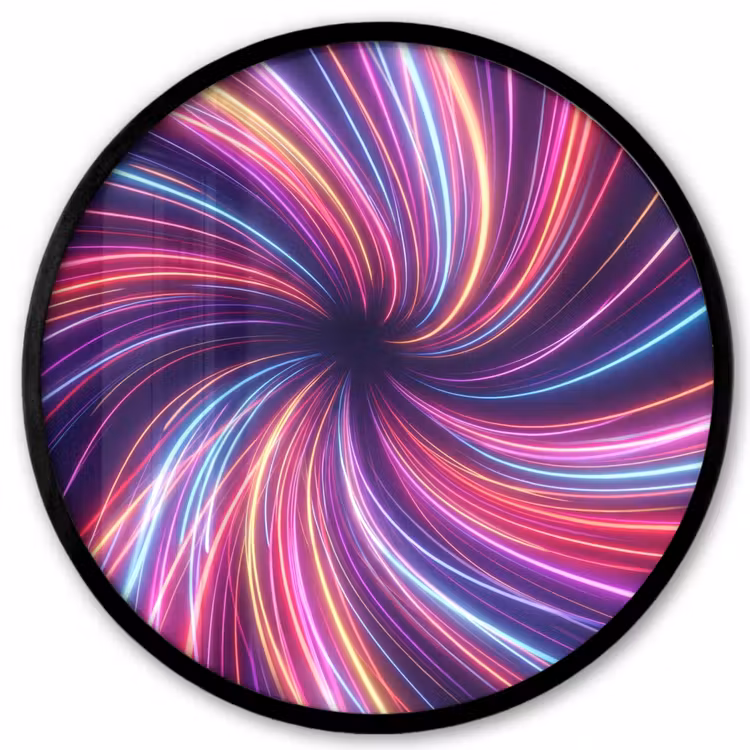 Abstract - Swirl - Futuristic - Neon Fotolijst rond zonder passe partout klein -3d