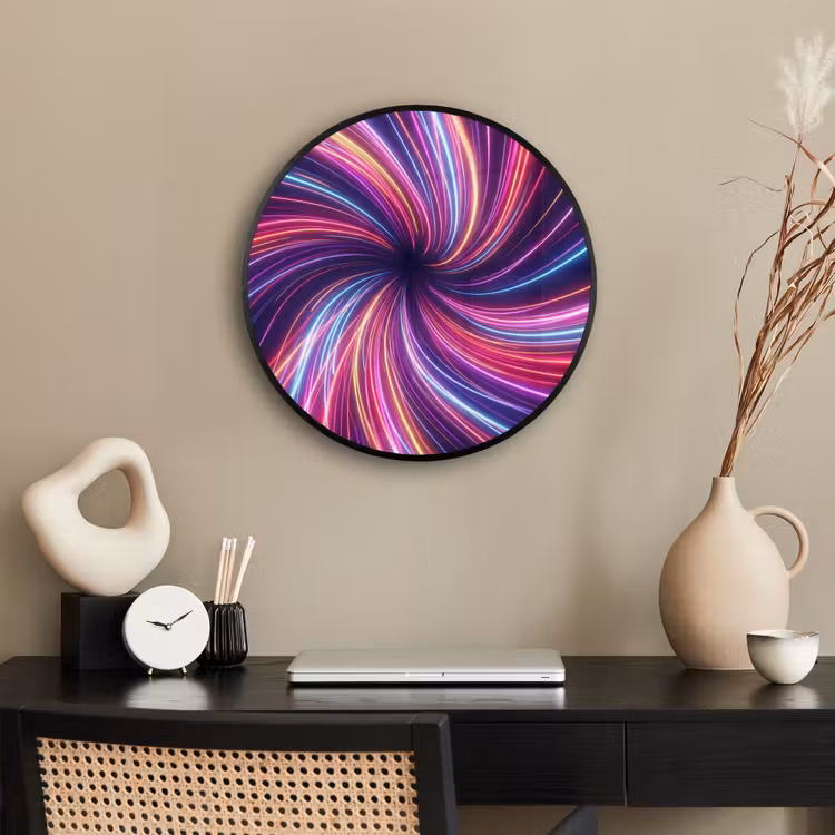 Abstract - Swirl - Futuristic - Neon Fotolijst rond zonder passe partout klein -sfeer1