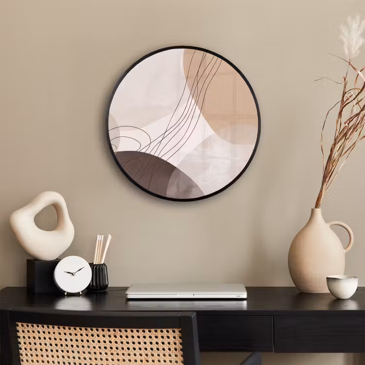 Photo Frame Round - Abstraction - Beige - Modern - Abstractie - Beige - Modern Fotolijst rond zonder passe partout klein