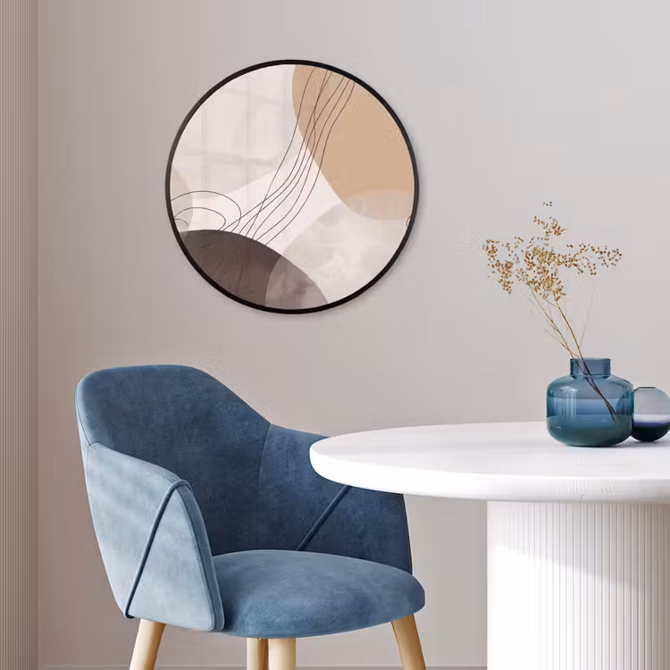 Photo Frame Round - Abstraction - Beige - Modern - Abstractie - Beige - Modern Fotolijst rond zonder passe partout klein