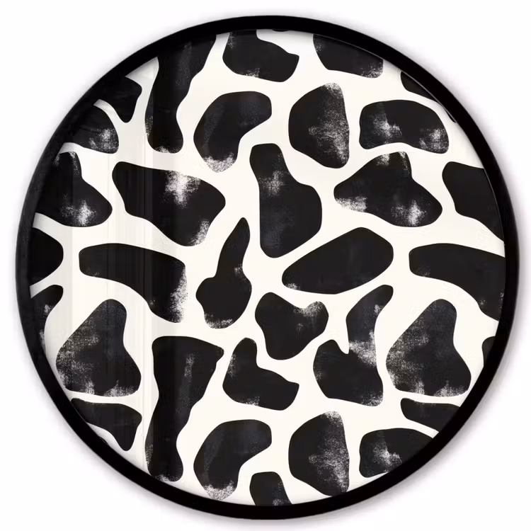 Dierenpatroon - Vlekken - Zwart - Wit Fotolijst rond zonder passe partout klein 856 -3d