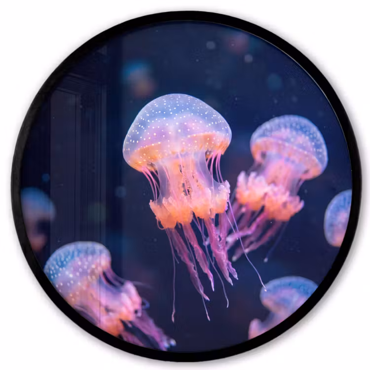 Dier - Onderwater - Natuur - Roze - Mysterieus Fotolijst rond zonder passe partout klein -3d