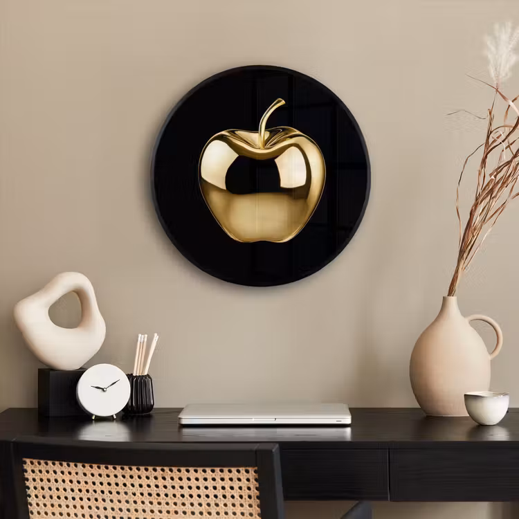 Appel - Goud - Chrome - Zwart Fotolijst rond zonder passe partout klein -sfeer1