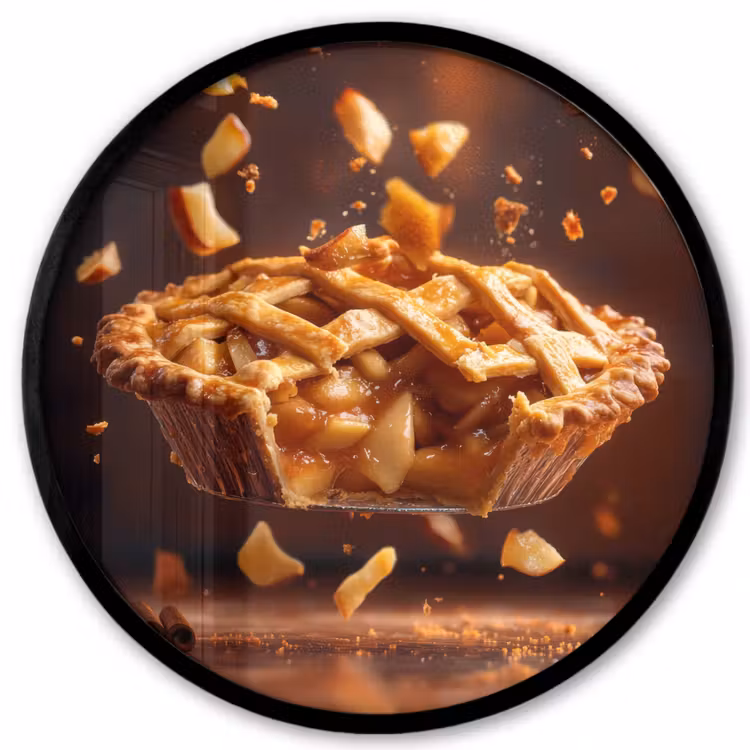 Appel - Taart - Warm - Eten Fotolijst rond zonder passe partout klein -3d