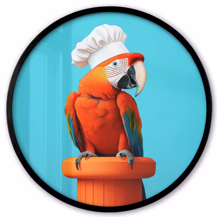Ara - Koksmuts - Sokkel - Grappig Fotolijst rond zonder passe partout klein -3d