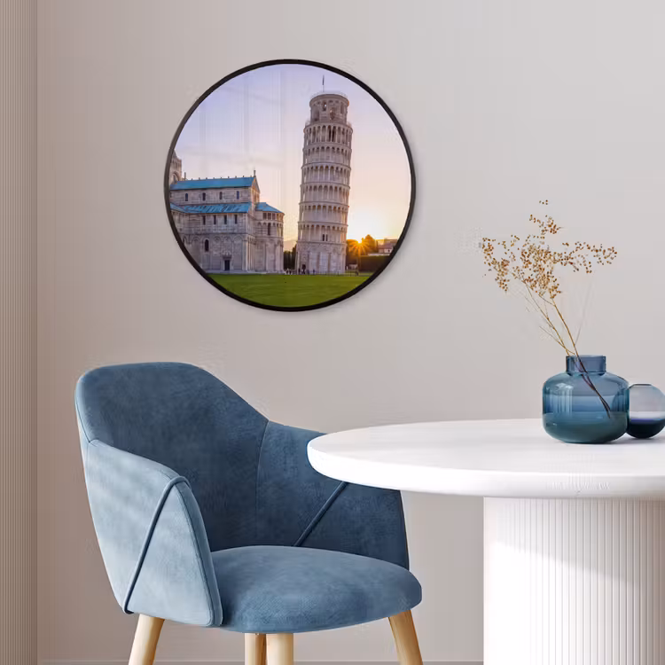 Architectuur - Toren - Pisa - Italië - Zonsondergang Fotolijst rond zonder passe partout klein -sfeer2