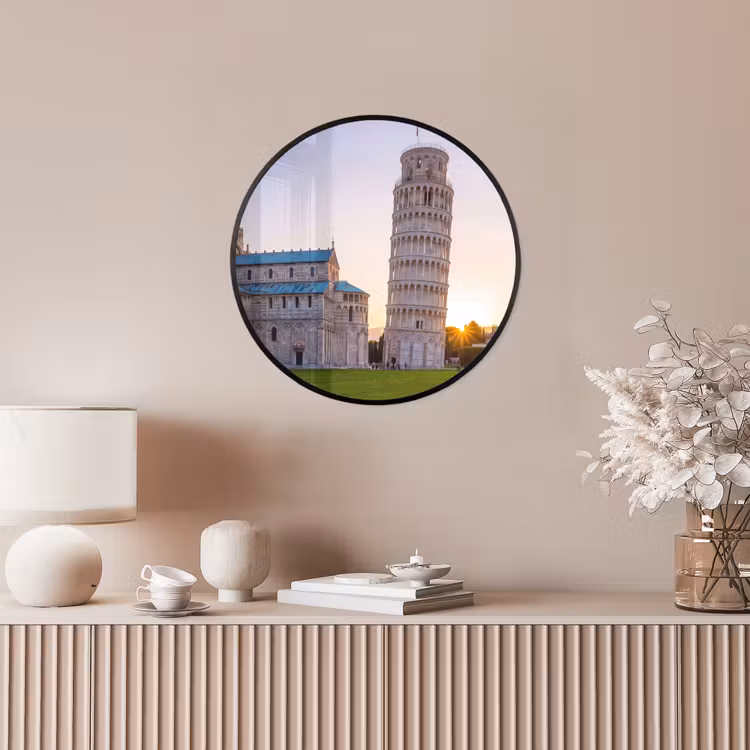 Architectuur - Toren - Pisa - Italië - Zonsondergang Fotolijst rond zonder passe partout klein -sfeer3
