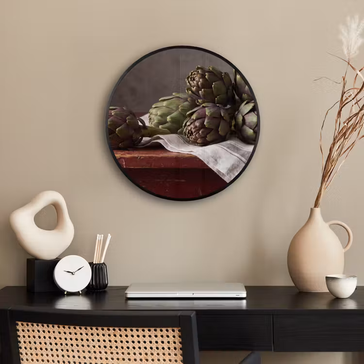 Photo Frame Round - Artichoke - Food - Rustic - Artisjok - Eten - Rustiek Fotolijst rond zonder passe partout klein