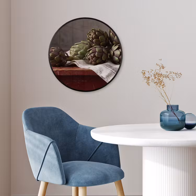 Photo Frame Round - Artichoke - Food - Rustic - Artisjok - Eten - Rustiek Fotolijst rond zonder passe partout klein