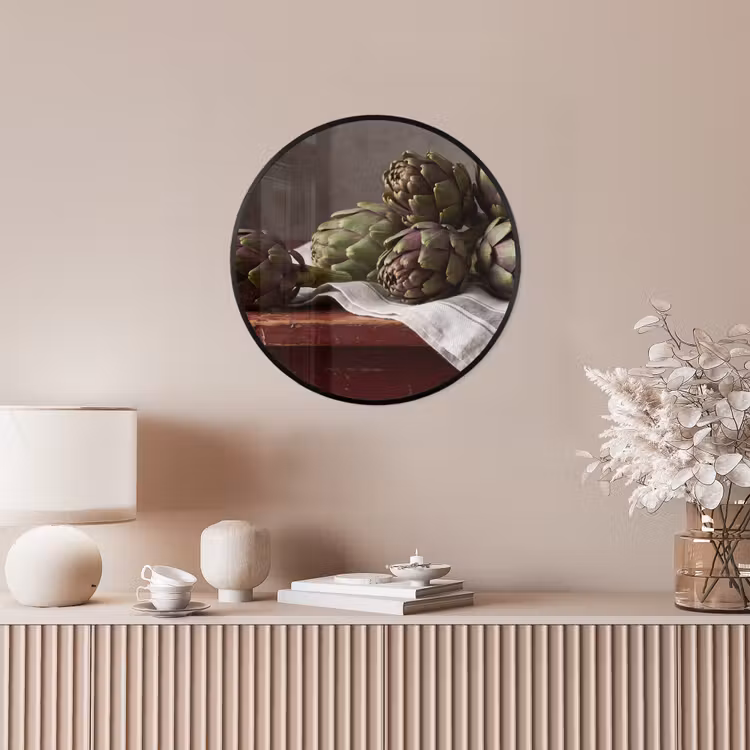 Photo Frame Round - Artichoke - Food - Rustic - Artisjok - Eten - Rustiek Fotolijst rond zonder passe partout klein