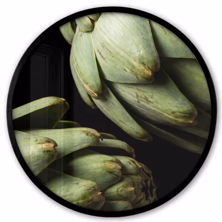 Photo Frame Round - Artichoke - Green - Food - Artisjok - Groen - Eten Fotolijst rond zonder passe partout klein