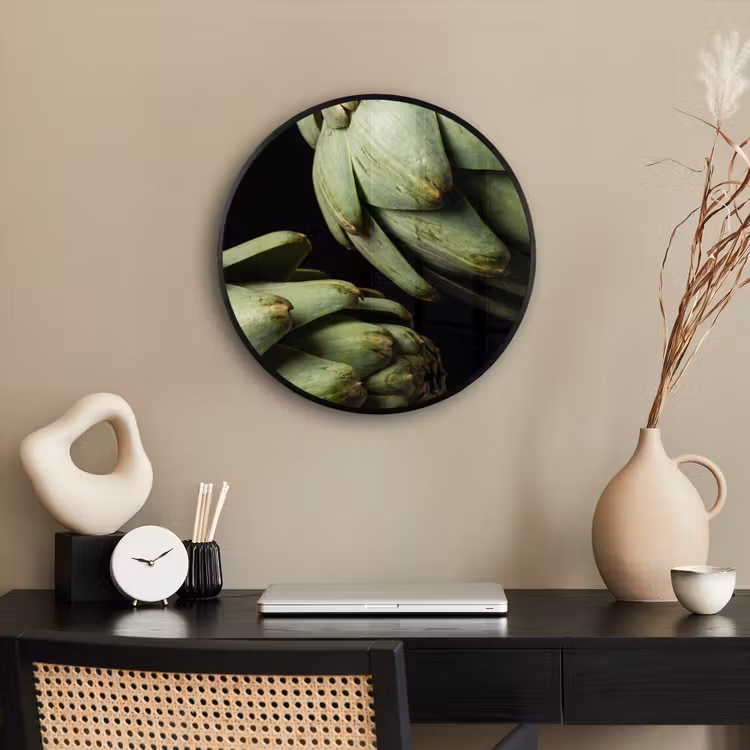 Photo Frame Round - Artichoke - Green - Food - Artisjok - Groen - Eten Fotolijst rond zonder passe partout klein