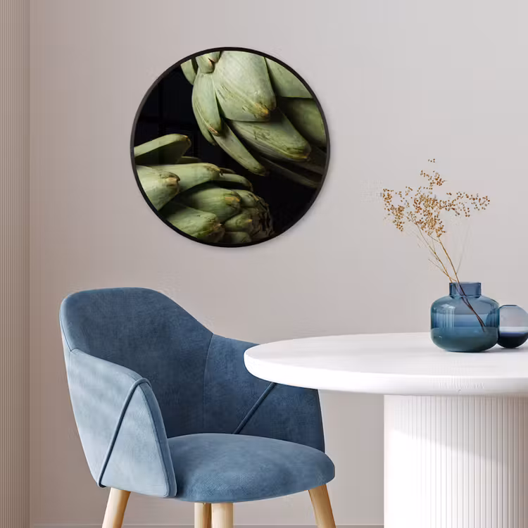 Photo Frame Round - Artichoke - Green - Food - Artisjok - Groen - Eten Fotolijst rond zonder passe partout klein