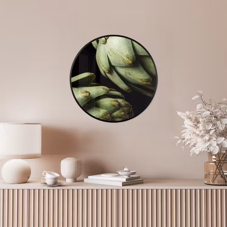 Photo Frame Round - Artichoke - Green - Food - Artisjok - Groen - Eten Fotolijst rond zonder passe partout klein