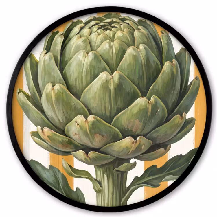 Photo Frame Round - Artichoke - Modern - Vegetable - Artisjok - Modern - Groente Fotolijst rond zonder passe partout klein