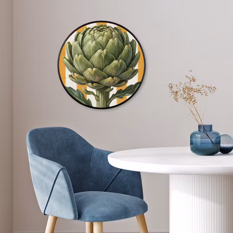 Photo Frame Round - Artichoke - Modern - Vegetable - Artisjok - Modern - Groente Fotolijst rond zonder passe partout klein