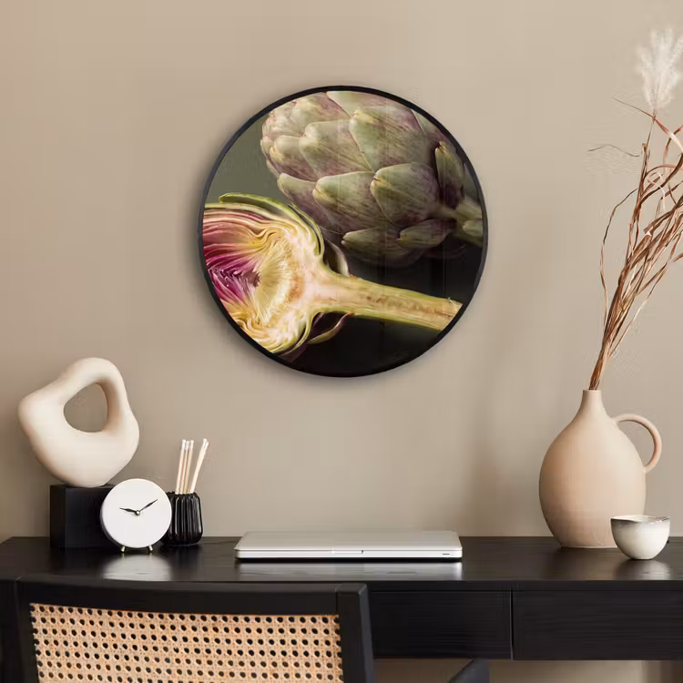 Photo Frame Round - Artichoke - Purple - Food - Artisjok - Paars - Voedsel Fotolijst rond zonder passe partout klein