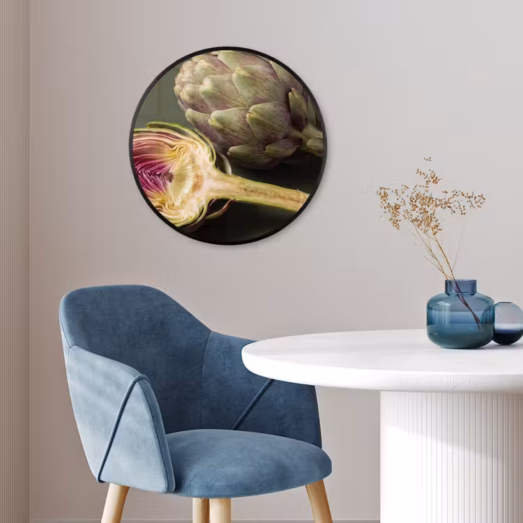 Photo Frame Round - Artichoke - Purple - Food - Artisjok - Paars - Voedsel Fotolijst rond zonder passe partout klein