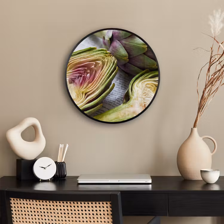 Photo Frame Round - Artichoke - Sliced - Food - Artisjok - Doorgesneden - Eten Fotolijst rond zonder passe partout klein