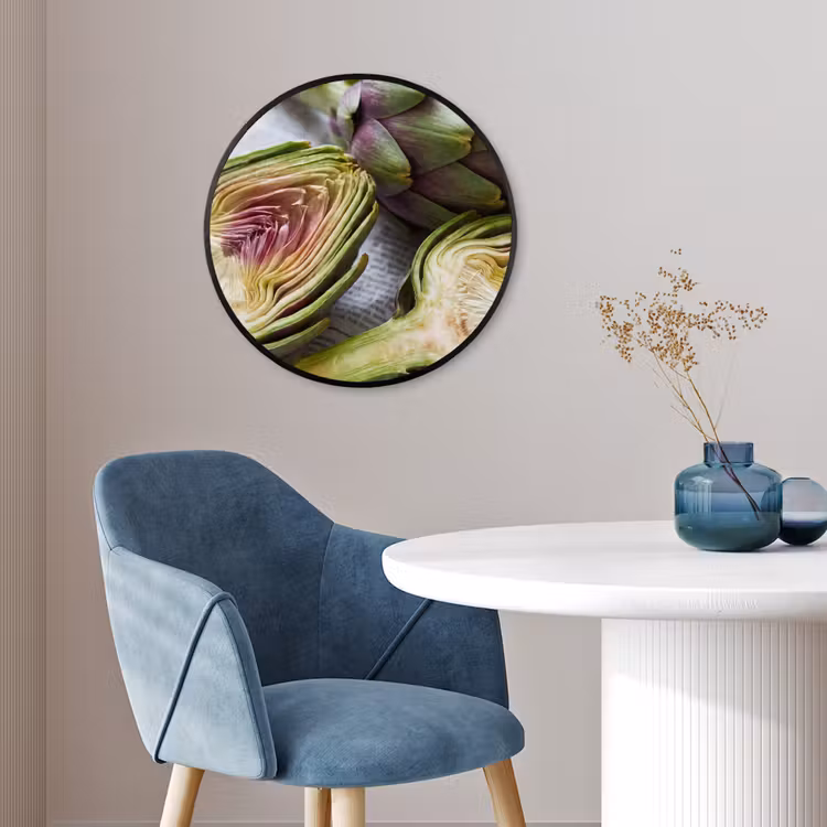 Photo Frame Round - Artichoke - Sliced - Food - Artisjok - Doorgesneden - Eten Fotolijst rond zonder passe partout klein