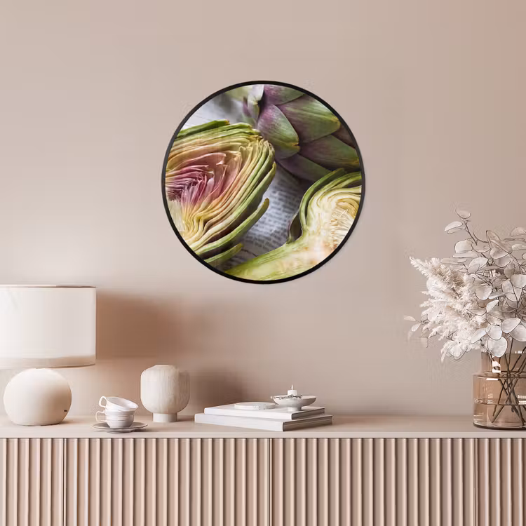 Photo Frame Round - Artichoke - Sliced - Food - Artisjok - Doorgesneden - Eten Fotolijst rond zonder passe partout klein