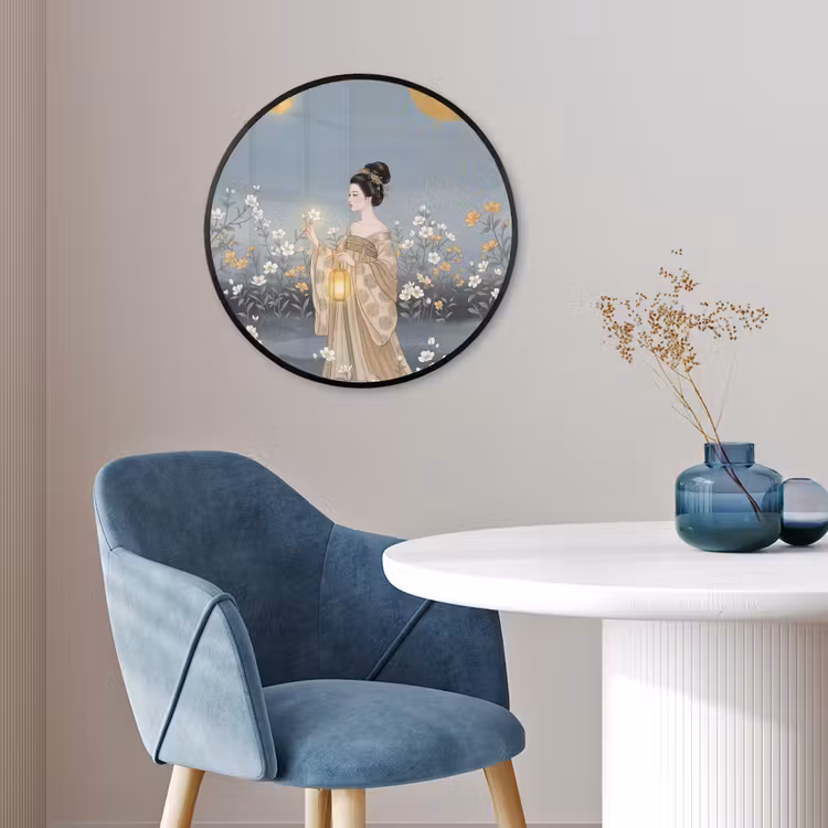Aziatisch - Vrouw - Kimono Fotolijst rond zonder passe partout klein -sfeer2