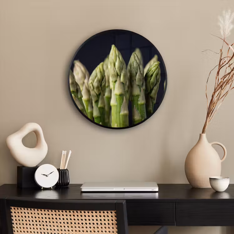 Asperges - Groen - Zwart Fotolijst rond zonder passe partout klein -sfeer1