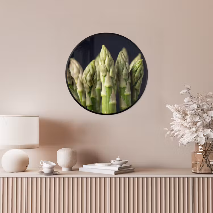 Asperges - Groen - Zwart Fotolijst rond zonder passe partout klein -sfeer3