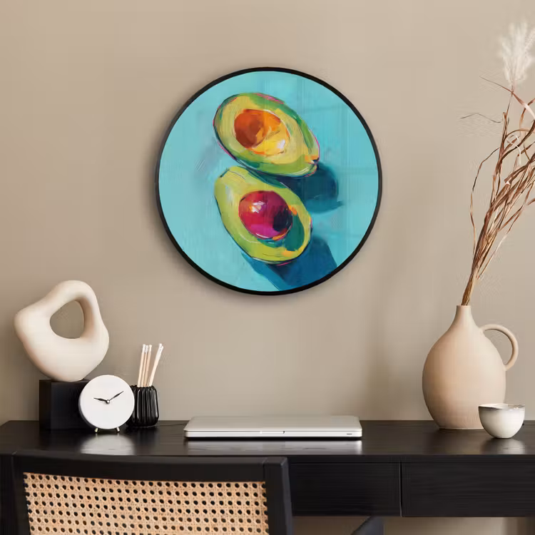 Avocado - Groen - Pit - Schaduw Fotolijst rond zonder passe partout klein -sfeer1