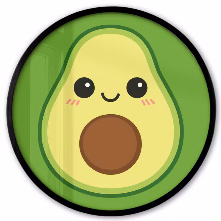 Avocado - Groen - Speels Fotolijst rond zonder passe partout klein -3d