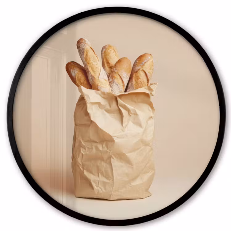 Baguette - Brood - Stokbrood - Beige Fotolijst rond zonder passe partout klein -3d