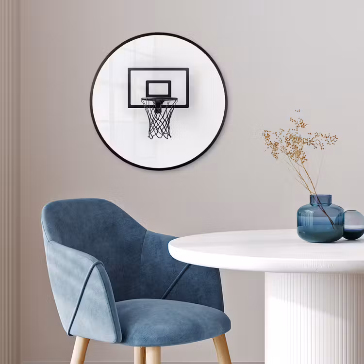 Basketbalbord - Minimalistisch - Zwart Fotolijst rond zonder passe partout klein -sfeer2