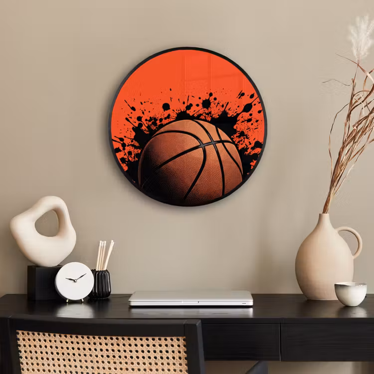 Basketbal - Verf - Sport - Oranje Fotolijst rond zonder passe partout klein -sfeer1