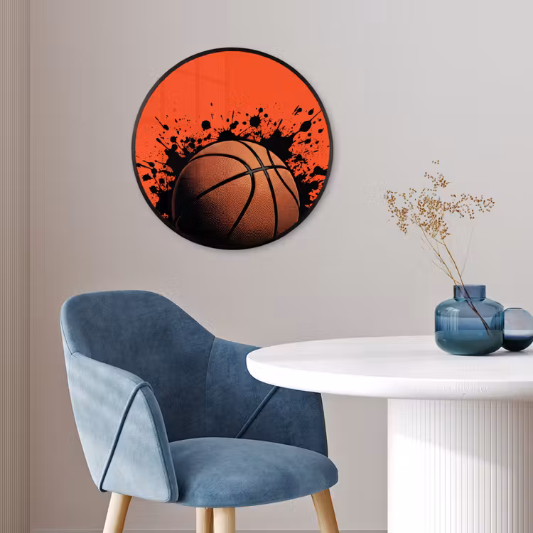 Basketbal - Verf - Sport - Oranje Fotolijst rond zonder passe partout klein -sfeer2