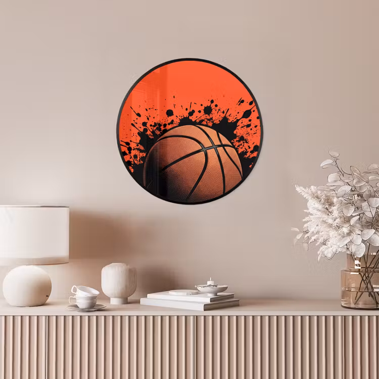 Basketbal - Verf - Sport - Oranje Fotolijst rond zonder passe partout klein -sfeer3