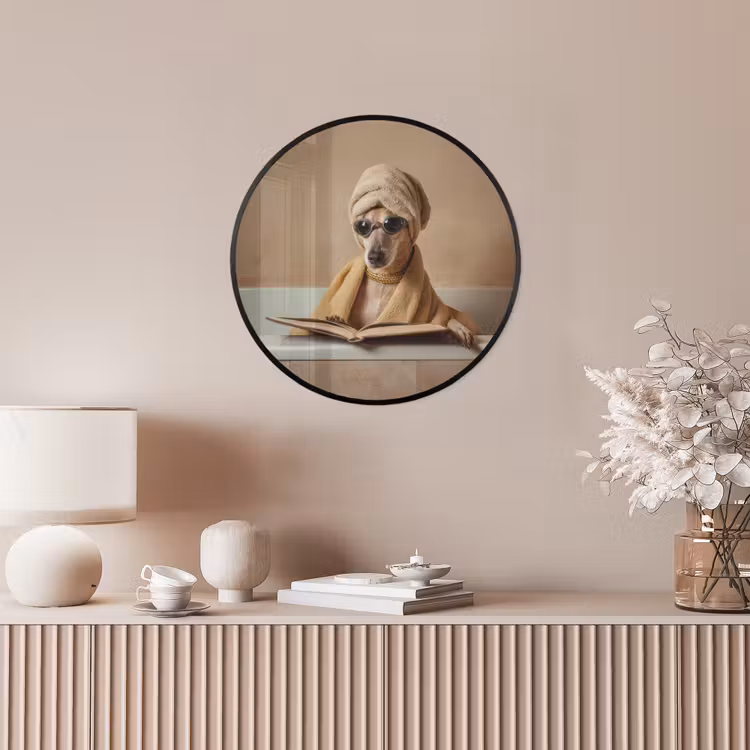 Bad - Hond - Boek - Zonnebril Fotolijst rond zonder passe partout klein -sfeer3