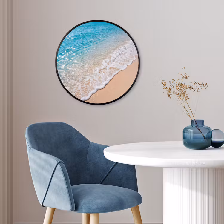 Strand - Water - Natuur - Blauw - Beige Fotolijst rond zonder passe partout klein -sfeer2