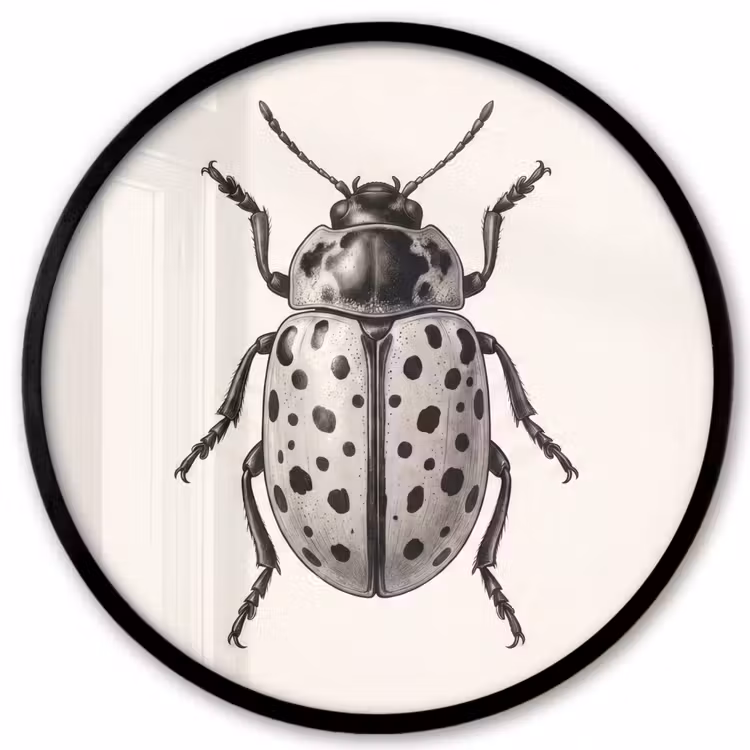 Kever - Insect - Vintage Fotolijst rond zonder passe partout klein -3d