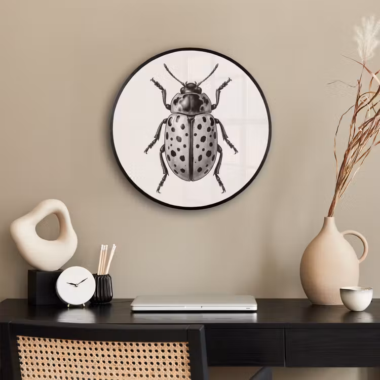 Kever - Insect - Vintage Fotolijst rond zonder passe partout klein -sfeer1