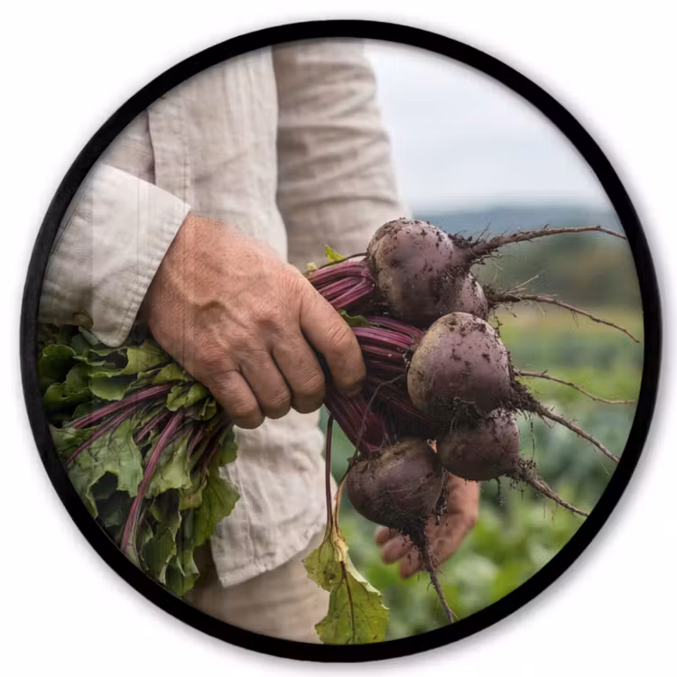 Bieten - Vers - Moestuin Fotolijst rond zonder passe partout klein -3d
