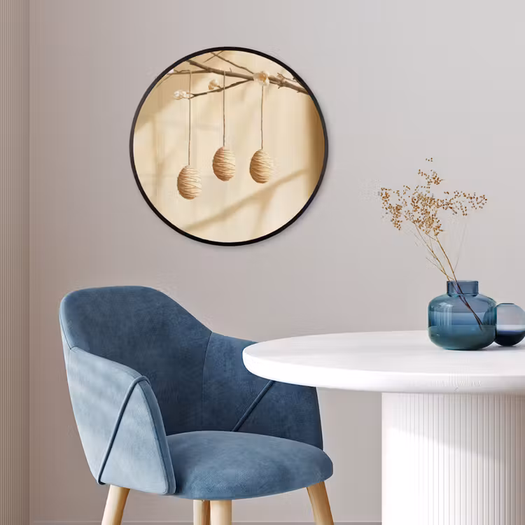Beige - Paastak - Eieren Fotolijst rond zonder passe partout klein -sfeer2