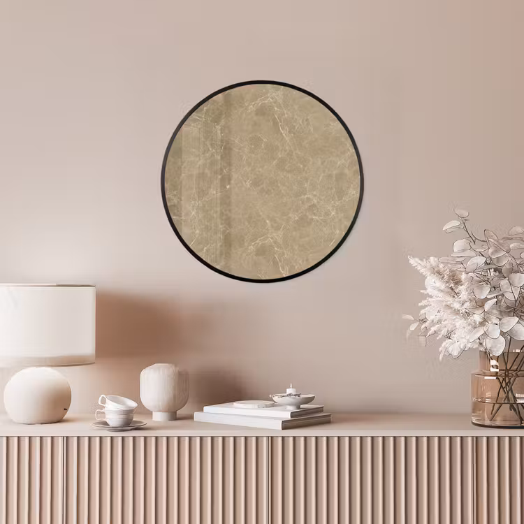 Beige - Marmer - Witte aders Fotolijst rond zonder passe partout klein 856 -sfeer3