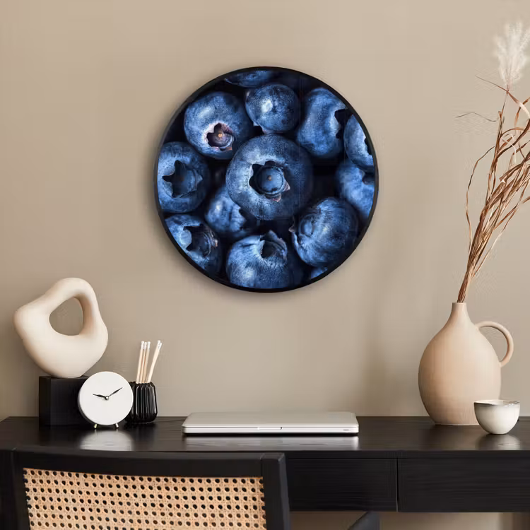 Bessen - Blauw - Fruit Fotolijst rond zonder passe partout klein -sfeer1