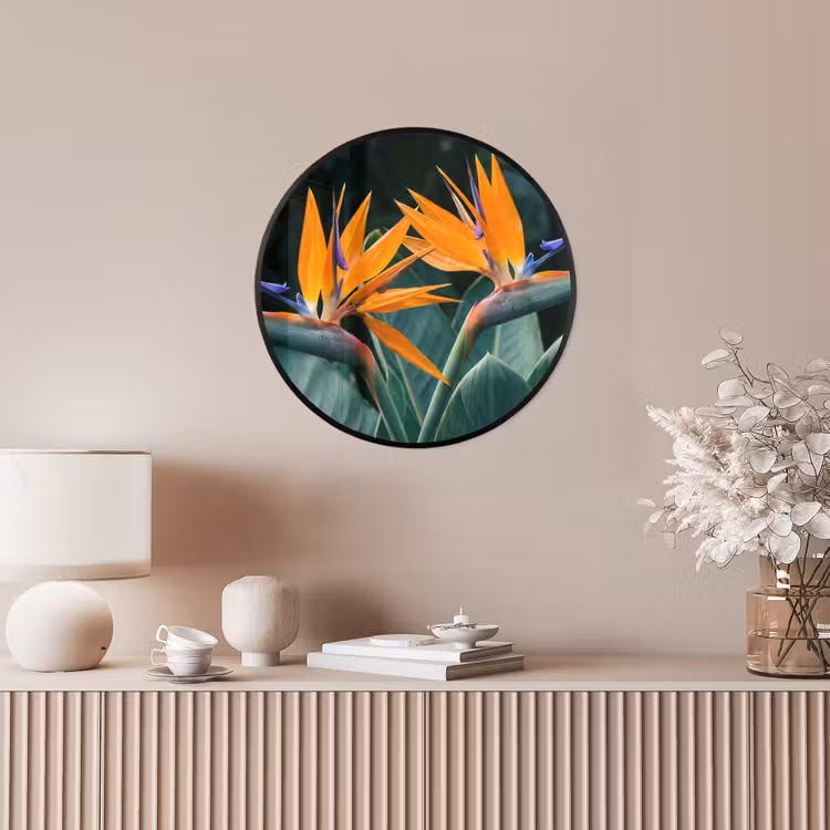 Paradijsvogel - Bloem - Exotisch Fotolijst rond zonder passe partout klein -sfeer3