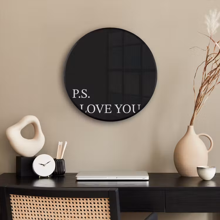 Zwart - Minimalistisch - Valentijn Fotolijst rond zonder passe partout klein -sfeer1