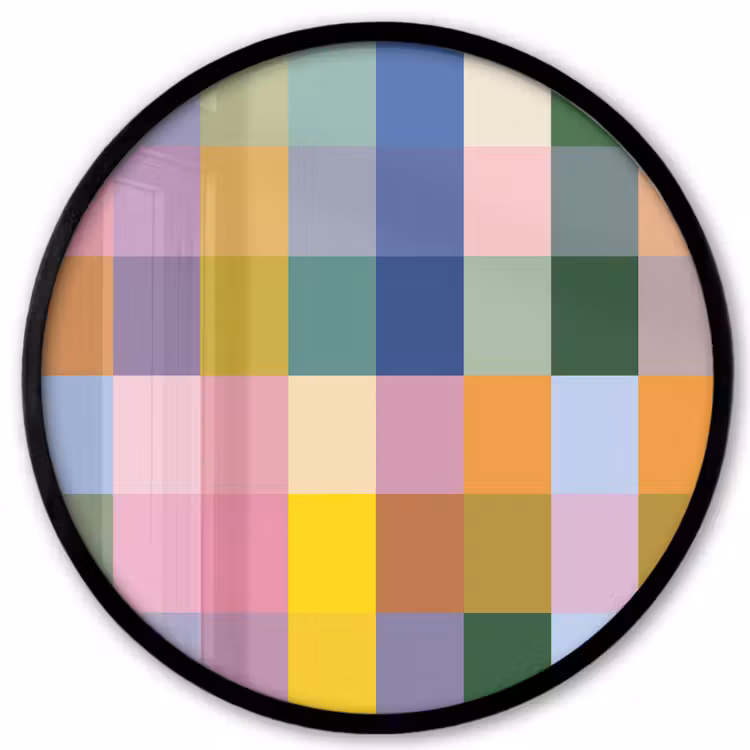 Blokken - Vierkant - Patroon - Gekleurd Fotolijst rond zonder passe partout klein -3d