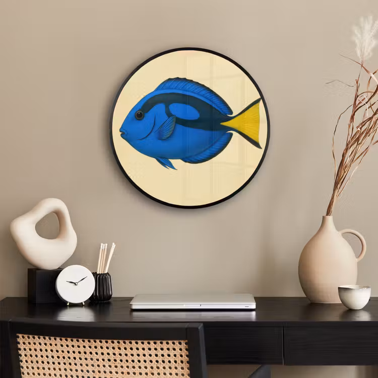 Blauw - Dory - Vis - Staartvin Fotolijst rond zonder passe partout klein -sfeer1