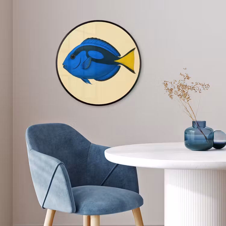 Blauw - Dory - Vis - Staartvin Fotolijst rond zonder passe partout klein -sfeer2