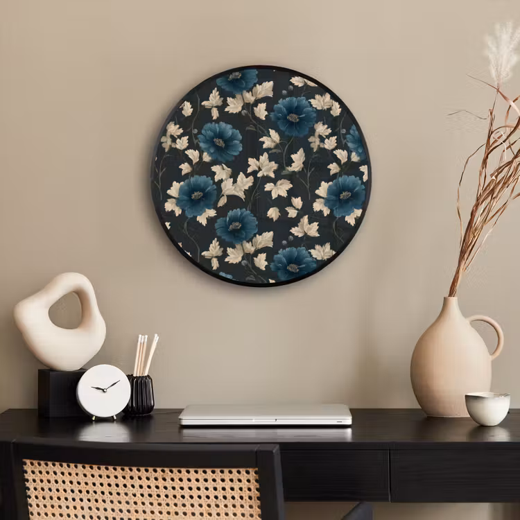 Botanisch - Bloemen - Blauw Fotolijst rond zonder passe partout klein 856 -sfeer1